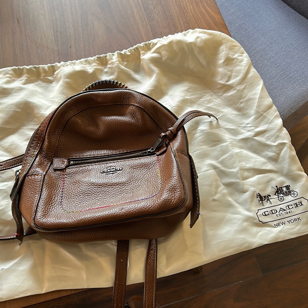 Coach mini leather backpack